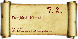 Tarjáni Kitti névjegykártya