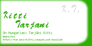 kitti tarjani business card